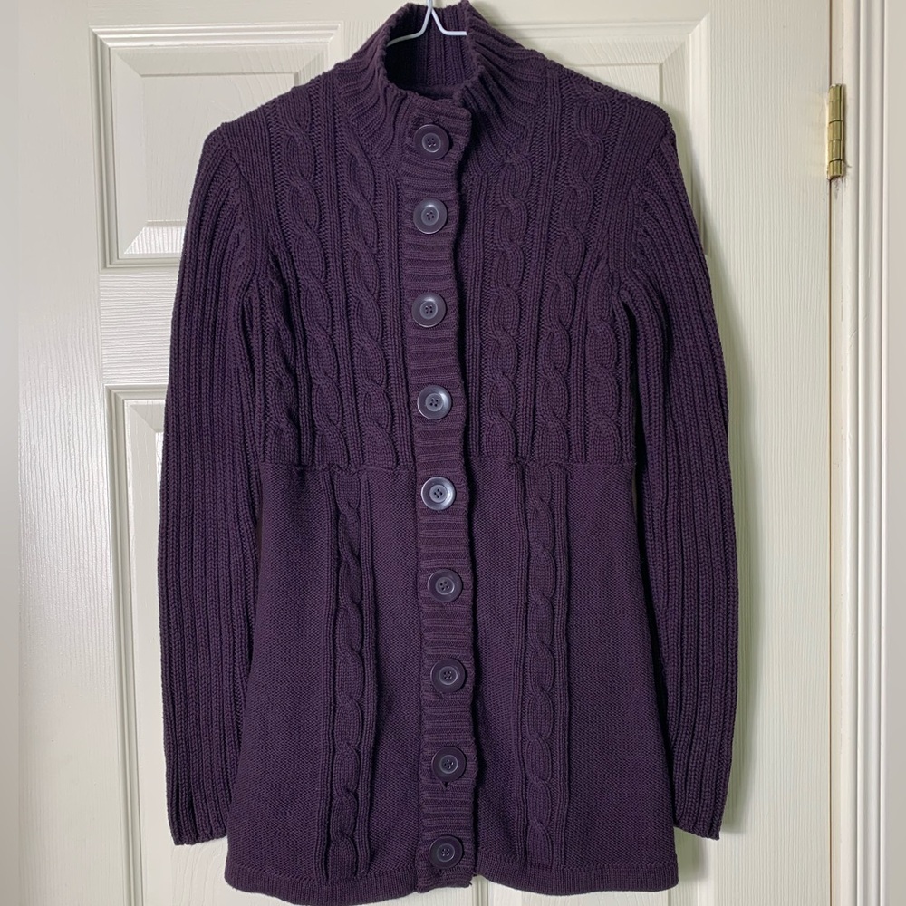 Roots | Purple Knitwear Cardigan Chunky Buttons - XS